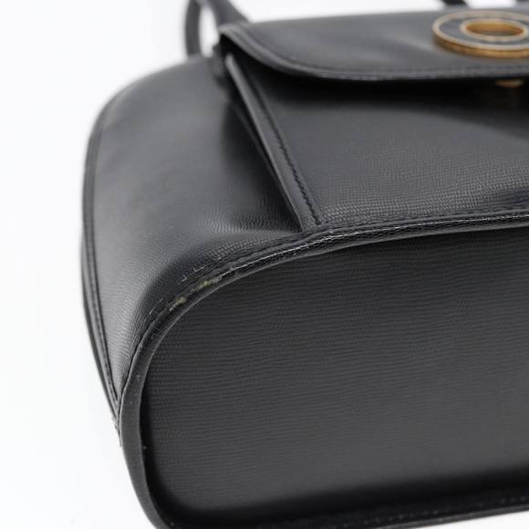 CELINE Hand Bag Leather 2way Black Gold Auth 85493 - Picture 15 of 16